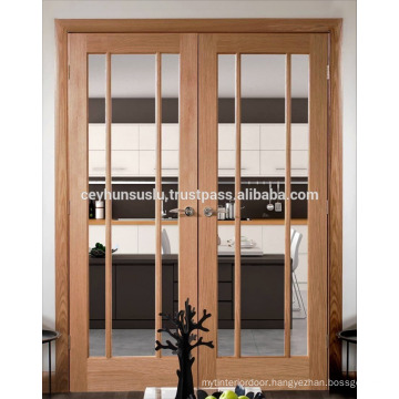 Turkish Manufacured Double Leaf, Glazed Veneer Door